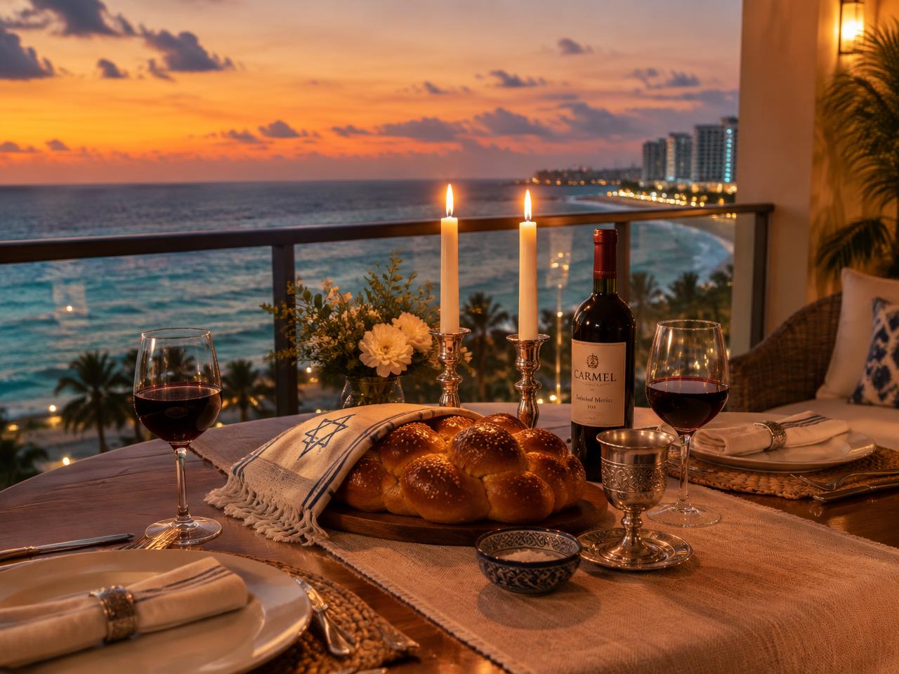 A table set by the sea in Cancun